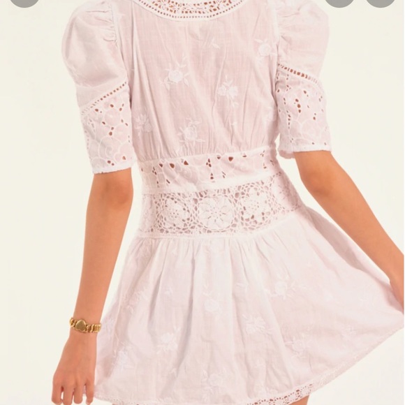 SOLD Love Shack Fancy Divine Dress in White - Picture 3 of 5